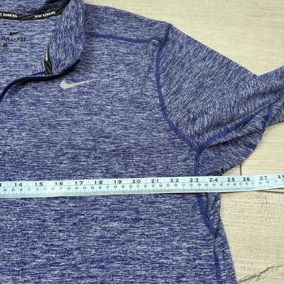 Nike Dri-FIT 1/4 Zip Running Shirt Blue Heather Size XL Long Sleeve Reflective - Picture 6 of 8